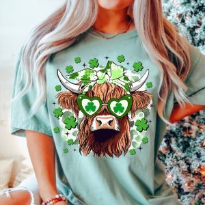 St Patrick's Day Highland Cow Shirt 1