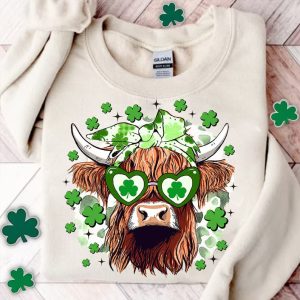 St Patrick's Day Highland Cow Shirt 2