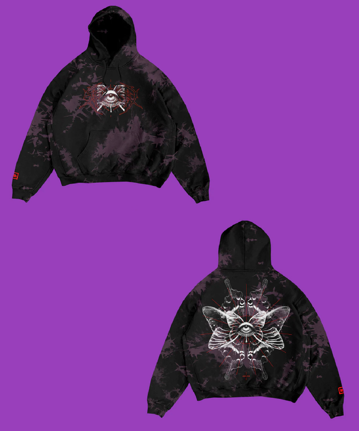 Angel Eyes Plum Crystal Dye Hoodie Spiritbox Merch Store