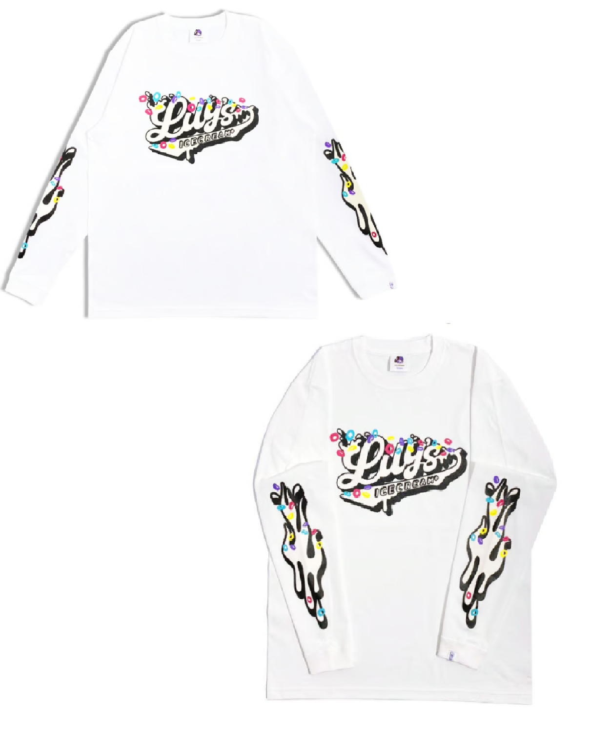 Cereal Logo Ls White Long Sleeve Lilys Ice Cream Shop