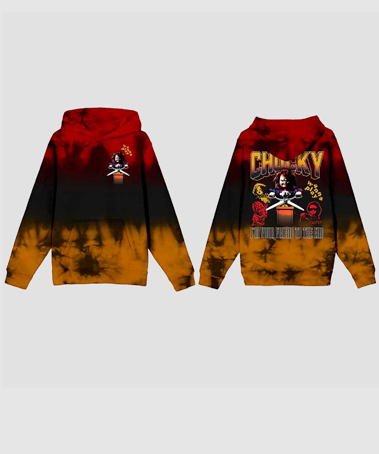 Chucky Childs Play Tie Dye Pullover Hoodie Sweatshirt Collector Soutpost Shop