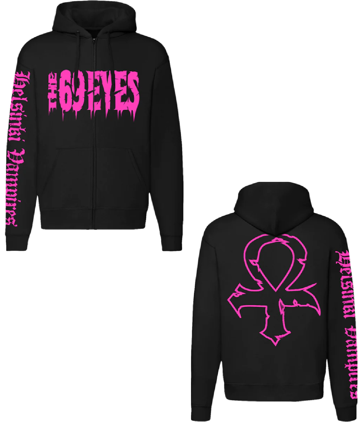 Helsinki Vampires Pink Logo Zip Hoodie