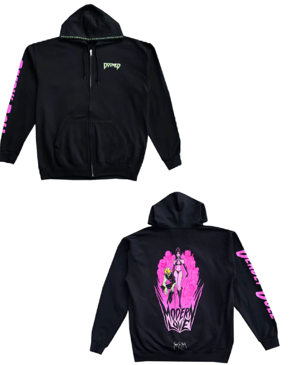 Modern Love Zip Up Hoodie Deadly Doll Shop