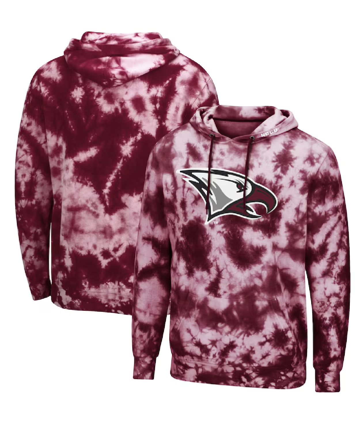 North Carolina Central Eagles Colosseum Tie Dye Pullover Maroon Hoodie