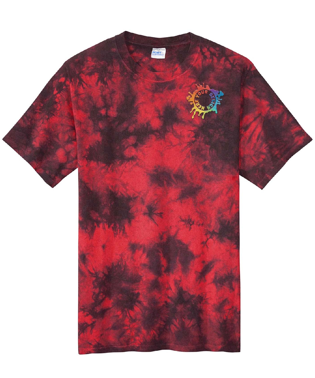 Port And Company Crystal Tie Dye Tee Embroidery