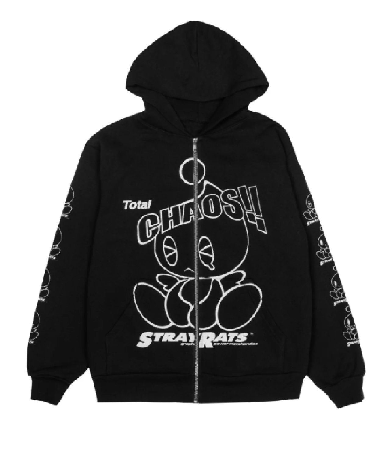 Total Chaos Zip Hoodie Black Stray Rats Shop