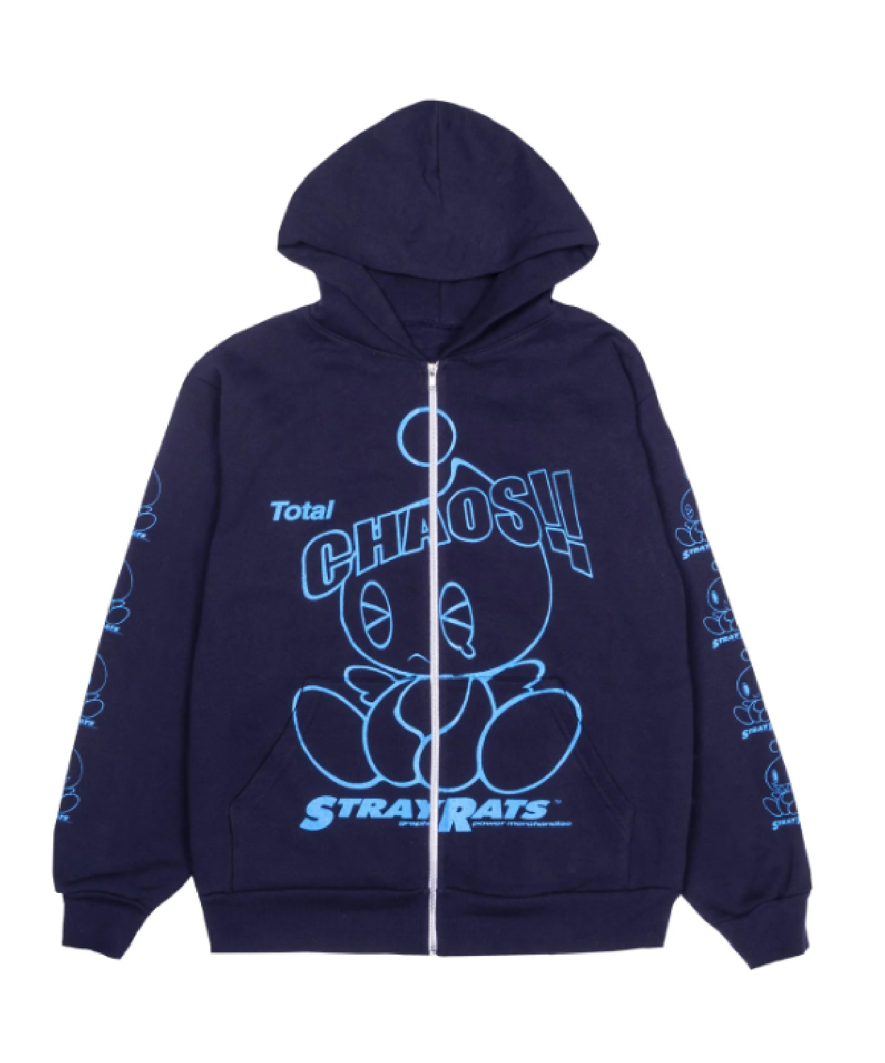 Total Chaos Zip Hoodie Navy Stray Rats Shop