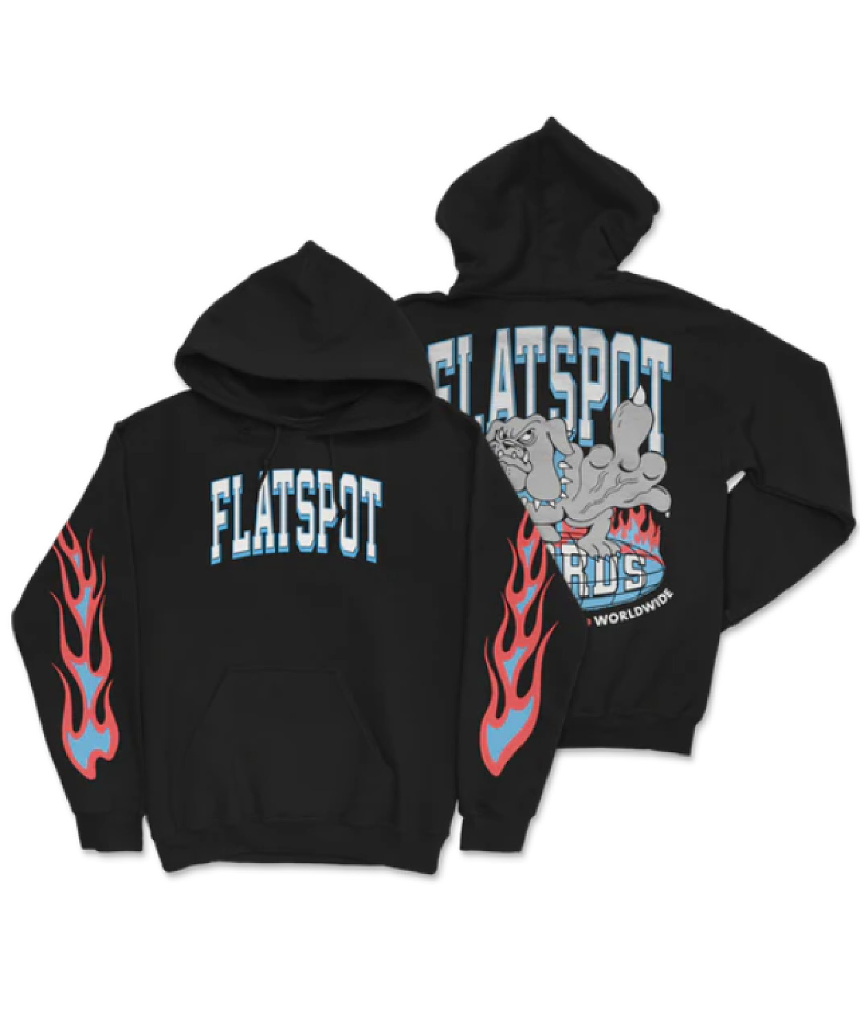 Flatspot Records Of The World Dog Black Hoodie Flatspot Records Shop