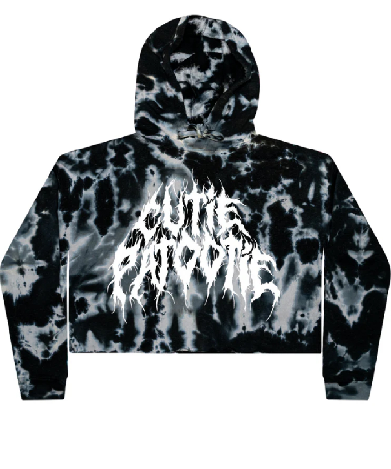 Multi Black Tie Dye Cutie Patootie Crop Hoodie A Good Cult Leader Shop