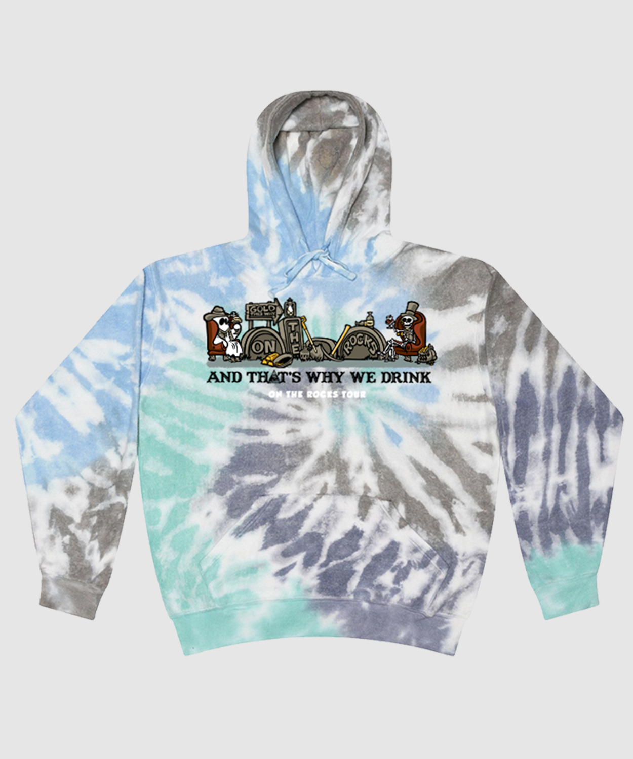 On The Rocks Tour Dye Pullover Glacier Blue Hoodie Atwwd Merch