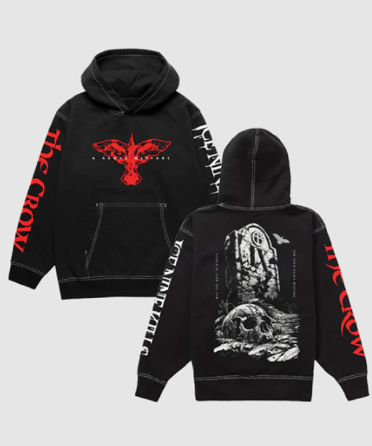 Rest In Pieces Contrast Stitch Hoodie Ink Merch