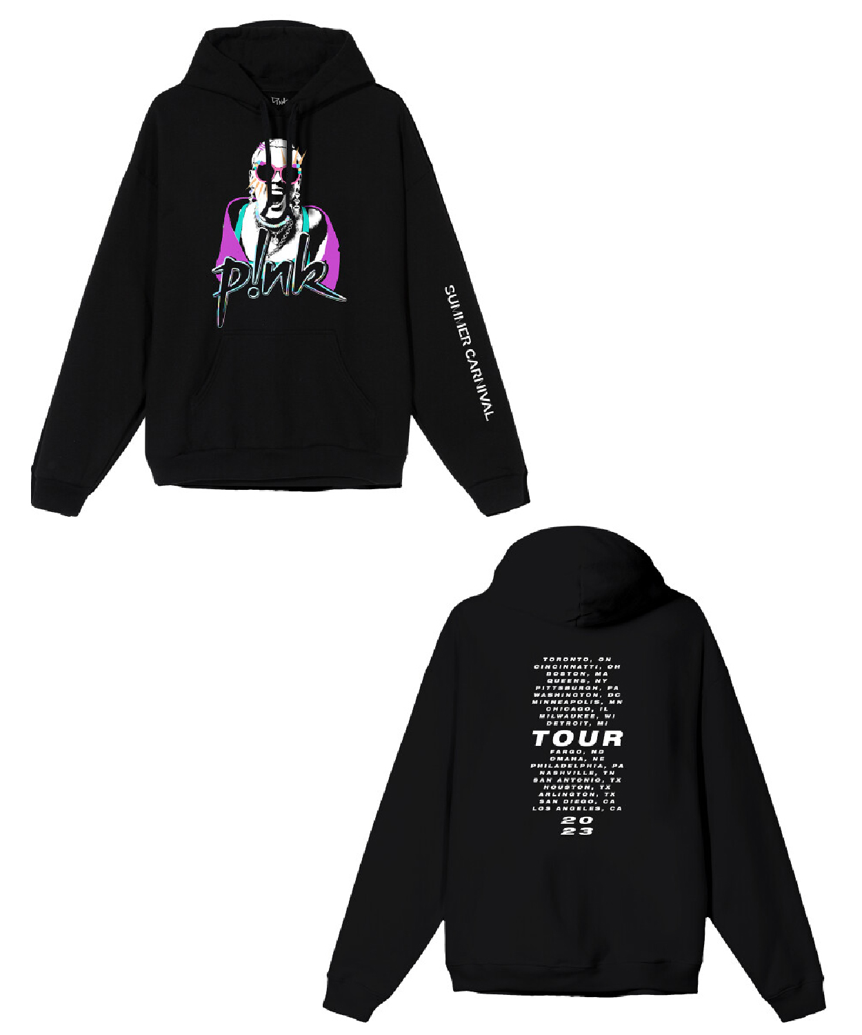 Summer Carnival Tour Black Pullover Hoodie Pinkspage Shop