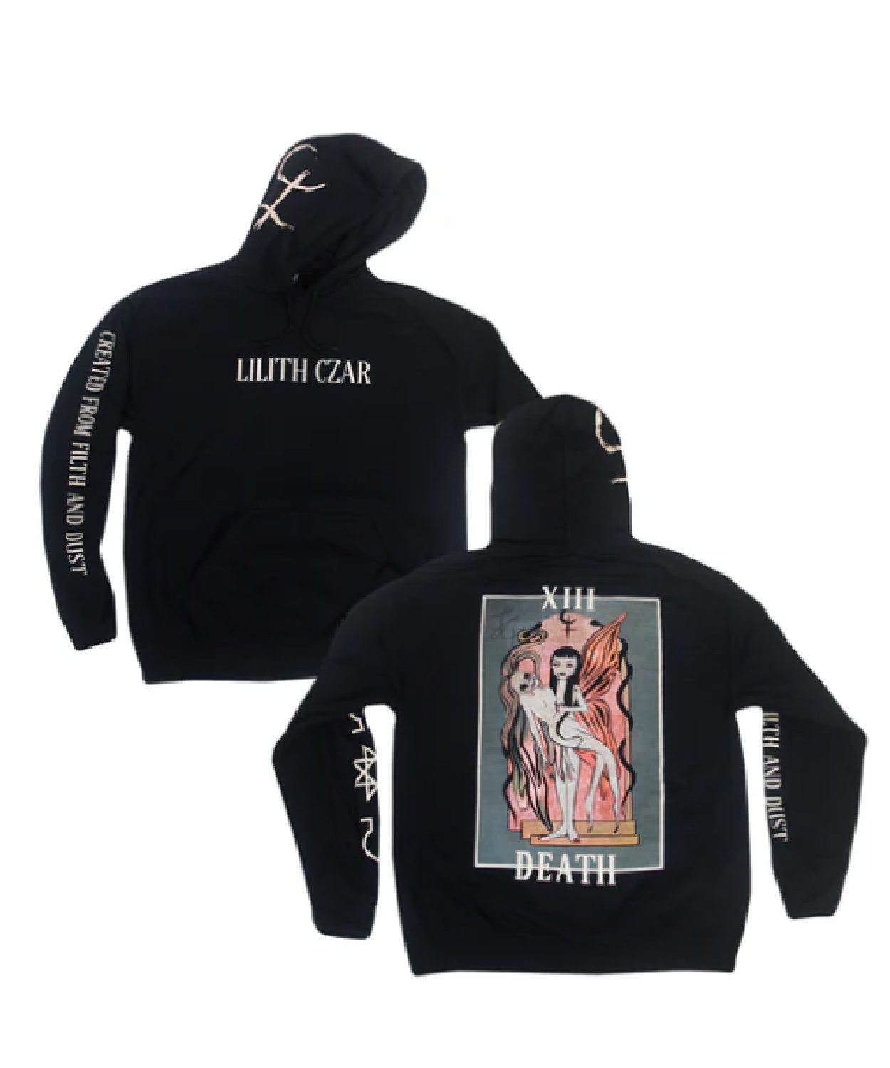 Tarot Death Signed Black Hoodie Lilith Czar Merch