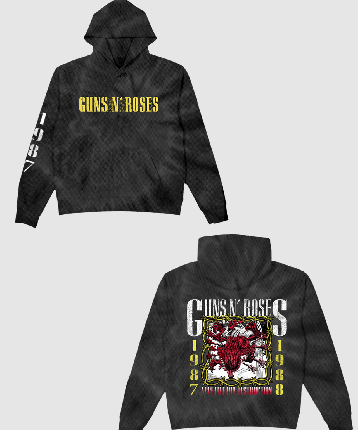 Gn R Black Tie Dye Hoodie Guns N Roses Shop Merch Store