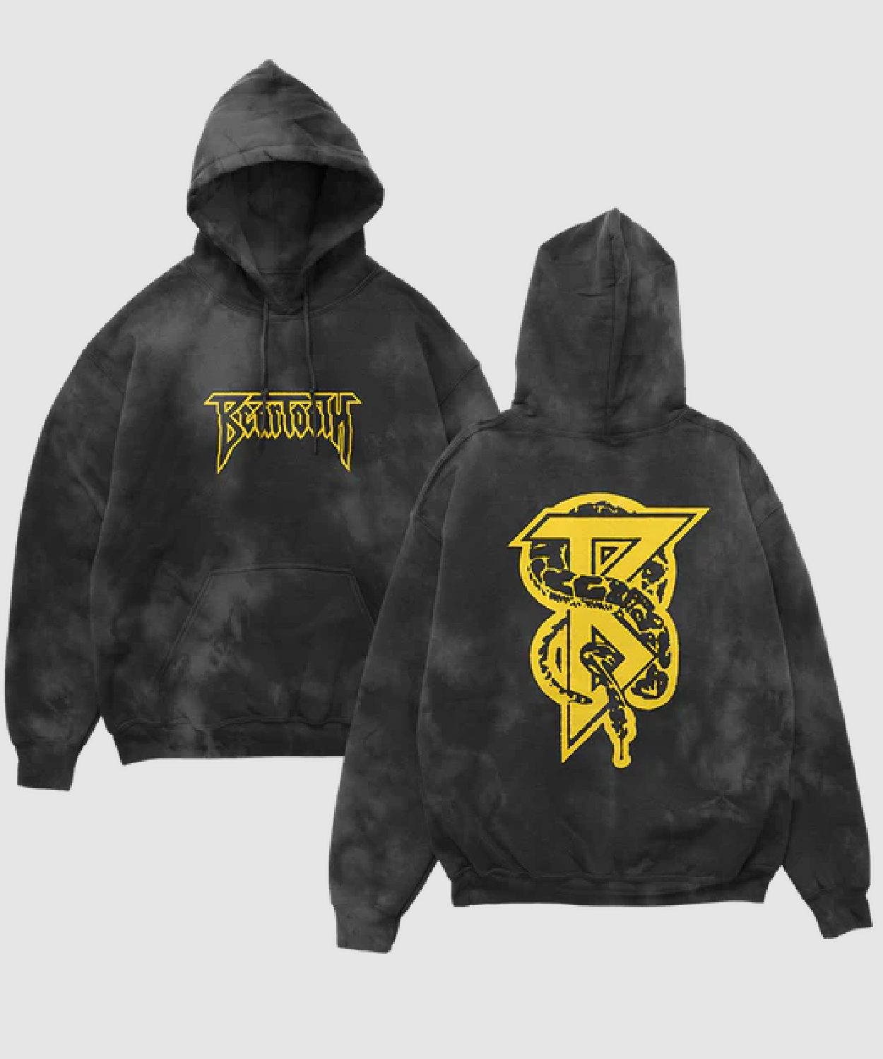 Snake On My Back Dye Hoodie Beartooth Band Merch Store Shop