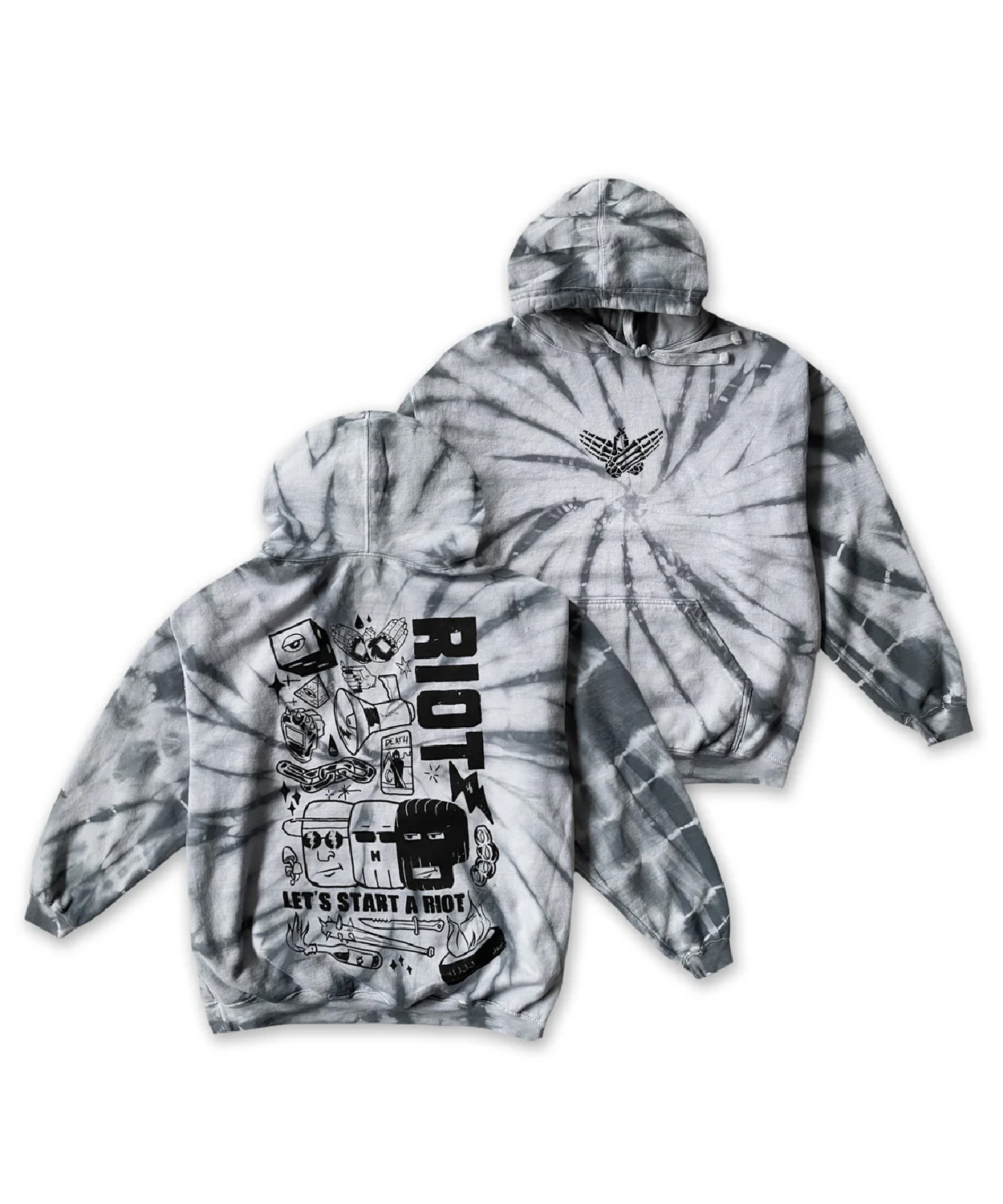 Riot Street Riot Tie Dye Pullover Hoodie Riot Merch Store Shop