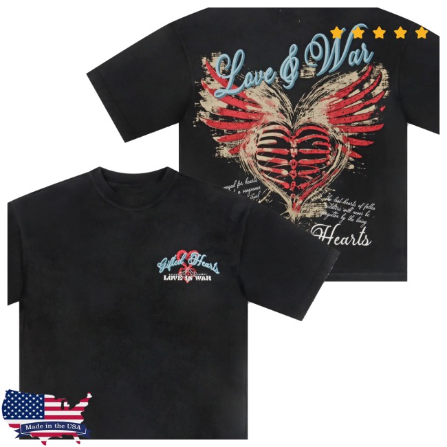 Denim Exchange Usa Store Merch Gftd La Hearts Tee - Black - Bản mới 3 Denim Exchange Usa Store Merch Gftd La Hearts Tee - Black