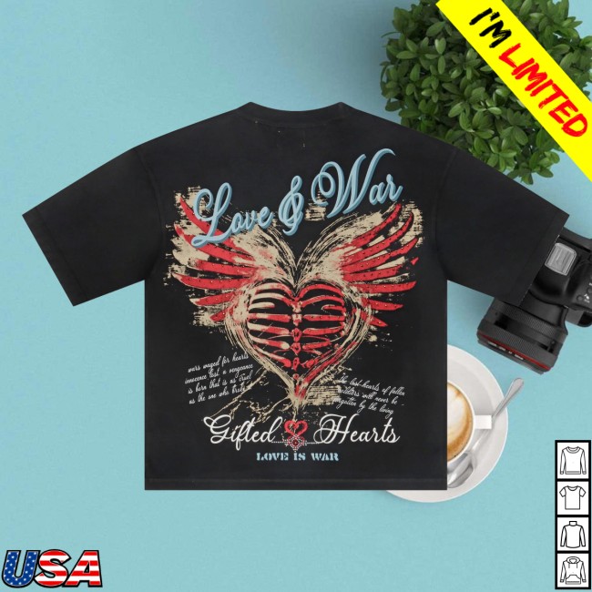 Denim Exchange Usa Store Merch Gftd La Hearts Tee - Black - Bản mới 4 Denim Exchange Usa Store Merch Gftd La Hearts Tee - Black