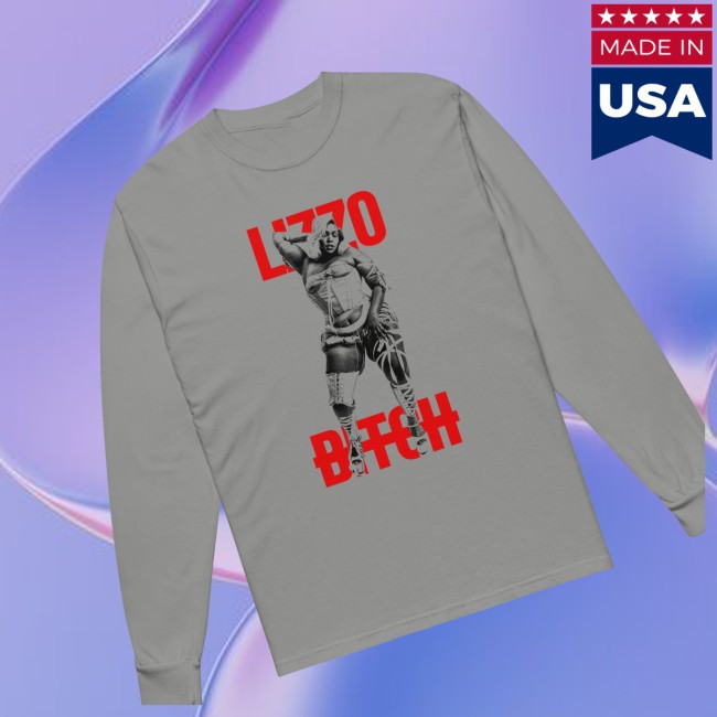 Lizzo Music Store Merch Lizzo Bitch Long Sleeve (Grey) - Bản mới 2 Lizzo Music Store Merch Lizzo Bitch Long Sleeve (Grey)