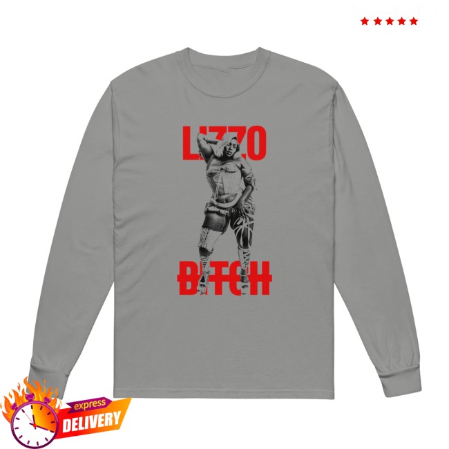 Lizzo Music Store Merch Lizzo Bitch Long Sleeve (Grey) - Bản mới 3 Lizzo Music Store Merch Lizzo Bitch Long Sleeve (Grey)